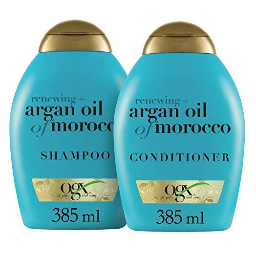 OGX Renewing + Argan Oil of Morocco Shampoo & Conditioner Set, 13 Fl Oz (packaging may vary), Blue (Pack of 2)