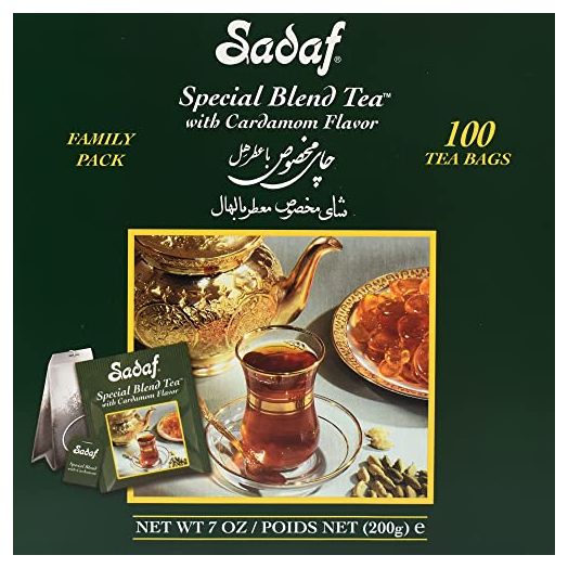 Sadaf Cardamom Tea Bags | Special Blend Cardamom Ceylon Black Tea | Quicktea Product harvested in Sri Lanka | 100 bags (Pack of 1)