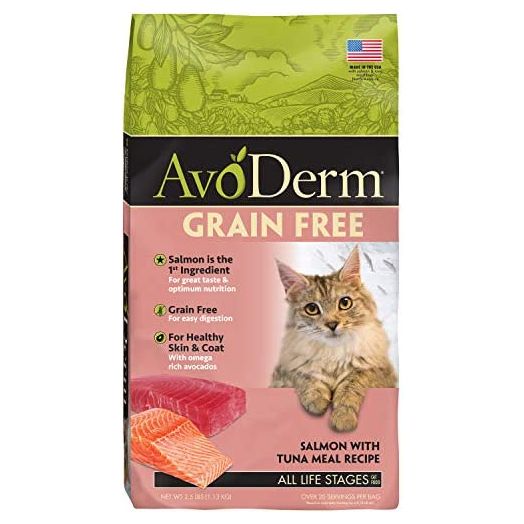 AvoDerm Natural Grain-Free Salmon & Tuna Dry Formula, 2.5 Pound Bag