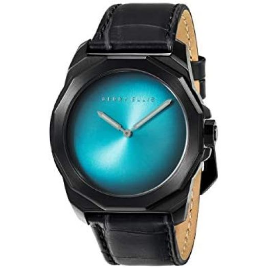 Perry Ellis Mens Watch Decagon Fading Dial Quartz Luminous Watch Leather Band Men Watch