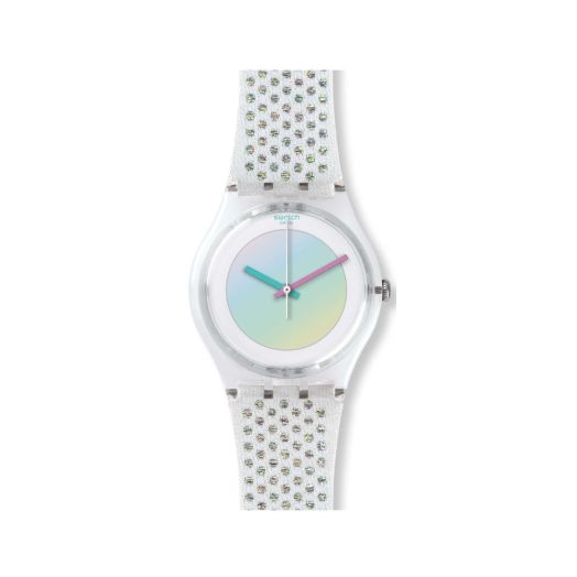 Swatch White Rave Shaded Dial Ladies Watch GE246