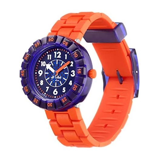 Flik Flak Swiss Quartz Silicone Strap, Orange, 16 Casual Watch (Model: ZFCSP103)