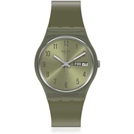 Swatch Gent Standard Quartz Silicone Strap, Green, 16 Casual Watch (Model: GG712)