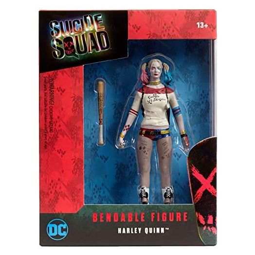 NJ Croce Suicide Squad Harley Quinn Bendable Action Figure, Multicolor, 8"