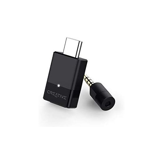 Creative BT-W3 Bluetooth 5.0 USB-C Audio Transmitter, aptX LL and aptX HD, 3.5 mm Analog Mic for Voice Chat Support, Codec Indicator and Selection, Plug-and-Play for PS4, Nintendo Switch, PC, and Mac