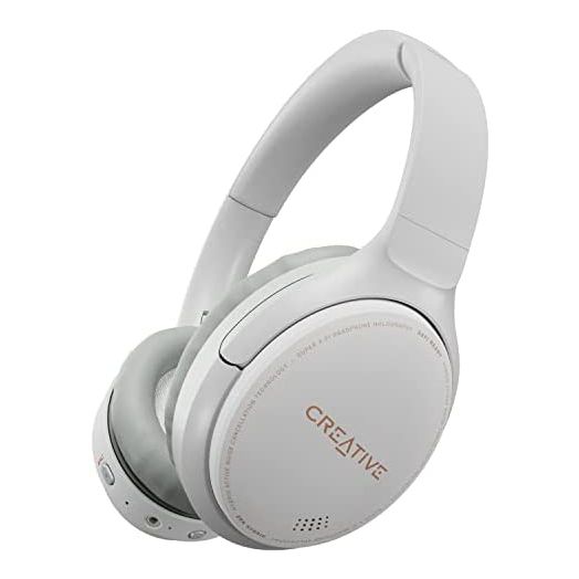 Creative Zen Hybrid (White) Wireless Over-Ear Headphones with Hybrid Active Noise Cancellation, Ambient Mode, Up to 27 Hours (ANC On), Bluetooth 5.0, AAC, Built-in Mic, Foldable