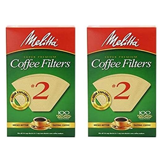 Melitta Cone Coffee Filter #2 - Natural Brown 100 Count (2 Pack)