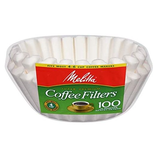 Melitta Junior Basket Coffee Filters White 100 Count