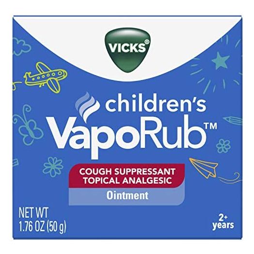 Vicks Children's VapoRub, Chest Rub Ointment, Relief from Cough, Cold, Aches, & Pains, with Original Medicated Vicks Vapors, Cough Suppressant, 1.76 OZ