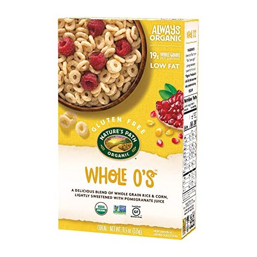 Nature's Path Organic Gluten Free Whole O's Cereal, 11.5 Ounce, Non-GMO, 19g Whole Grains, Low Fat