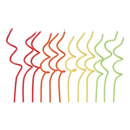 Papyrus Birthday Candles, Green, Yellow, Orange & Red Swirl (12-Count)