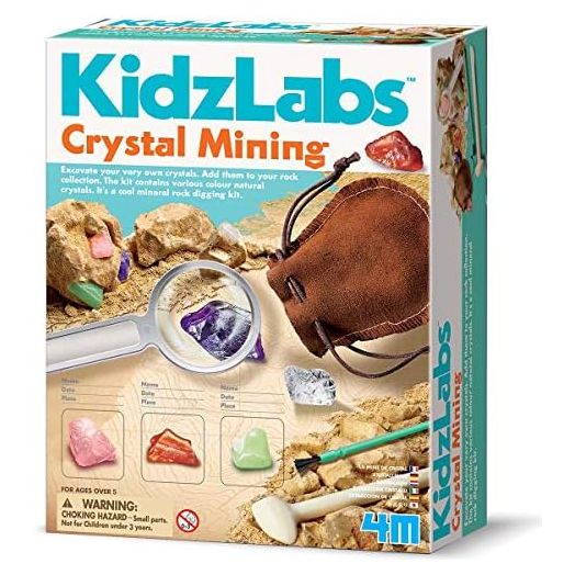 4M Kidzlabs Crystal Mining Kit, DIY Science Kit - Dig for gem Stones, For Boys & Girls Ages 5+