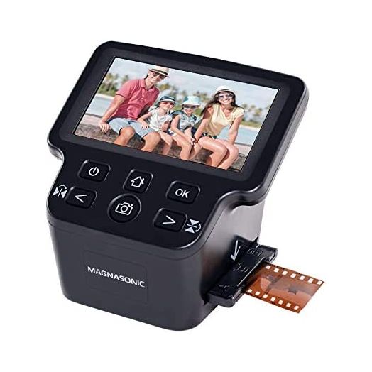 Magnasonic All-in-One 22MP Film Scanner with Large 5" Display & HDMI, Converts 35mm/126/110/Super 8 Film & 135/126/110 Slides into Digital Photos, Built-in Memory (FS71)