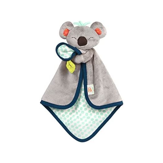 B. toys by Battat BX1565Z B. Toys – B. Snugglies - Fluffy Koko The Koala Security Blanket – Adorable Baby Blankie with Soft Fabric, 12.5" x 8.25" x 2.5"