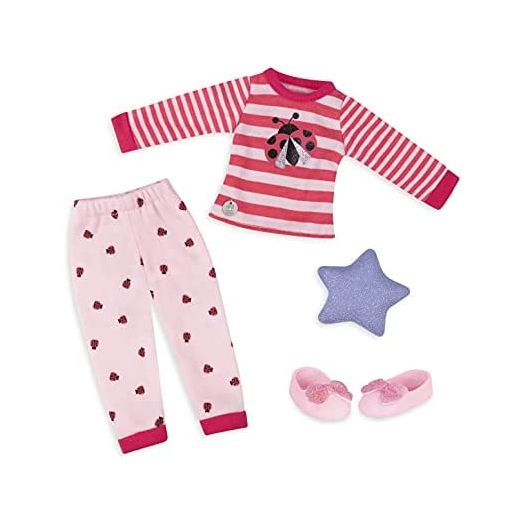 Glitter Girls by Battat - Ladybug Shimmer Pajama Top & Pant Regular Outfit - 14" Doll Clothes & Accessories Toys