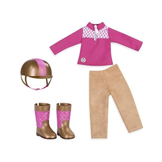 Glitter Girls by Battat - Ride & Shine Deluxe Equestrian Outfit - 14" Doll Clothes & Accessories For Girls Age 3 & Up - Childrens Toys , Pink
