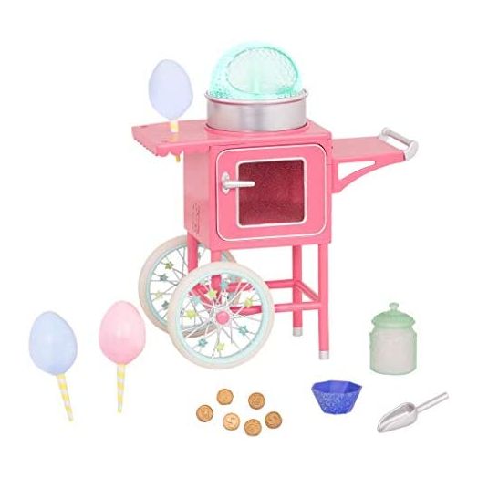 Glitter Girls by Battat – Cotton Candy Machine On Wheels for 14" Dolls - Toys, Clothes, & Accessories for Girls Ages 3 & Up