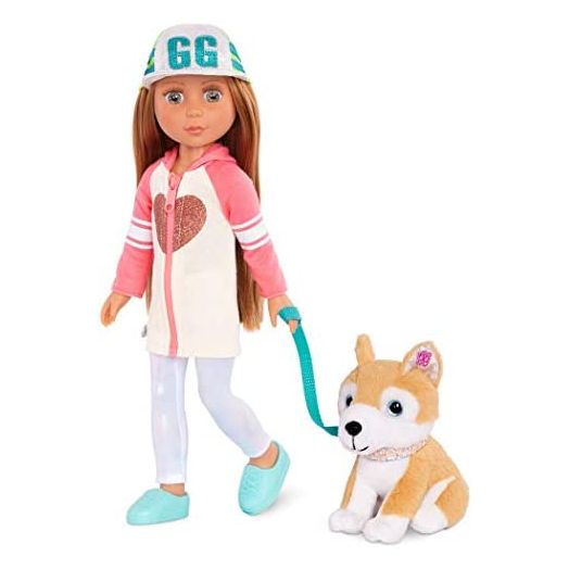 Glitter Girls Dolls by Battat - Tavi & Nougat 14" Poseable Fashion Doll & Plush Dog Pet - Dolls for Girls Age 3 & Up
