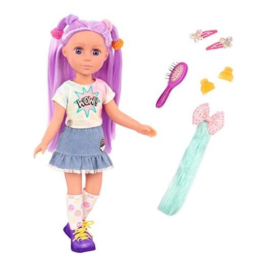 Glitter Girls Dolls by Battat – Posable 14-inch Doll Luma with Hair Extension & Pink Hair Bow, Hair Clips, and Colorful Outfit – Toys, Clothes, and Accessories for Kids Ages 3 and Up