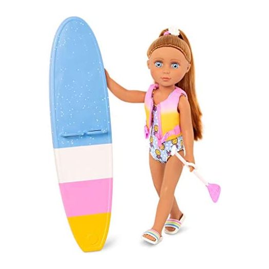 Glitter Girls Dolls by Battat - Tammy 14" Poseable Paddle Board Doll with Swimsuit Outfit, Paddle Board, & Life Jacket - Dolls for Girls Age 3 & Up