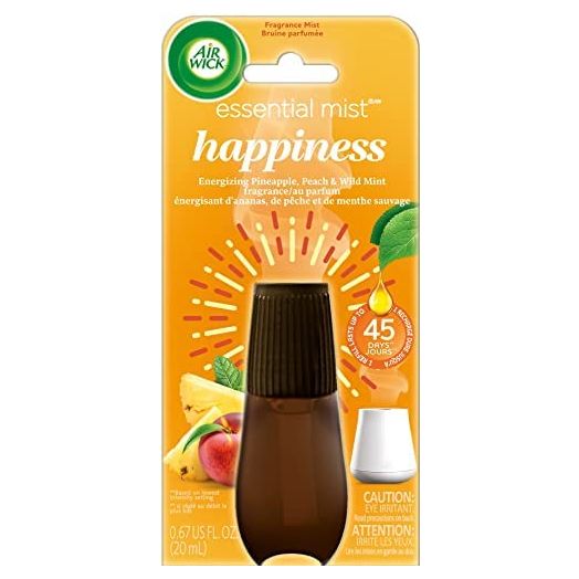Air Wick Essential Mist Refill, Essential Oils Diffuser, Happiness, Air Freshener, Aromatherapy, 0.67 Fl Oz (Pack of 1)