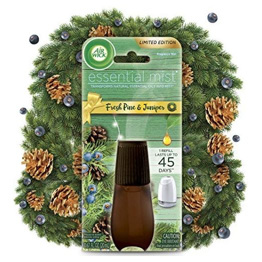 Air Wick Essential Mist, Essential Oils Diffuser, Fresh Pine and Juniper, 1ct, Fall scent, Fall spray, Air Freshener