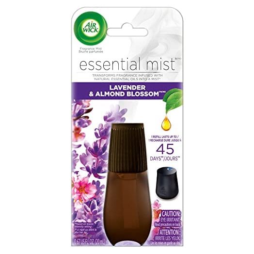 Air Wick Essential Oils Diffuser Mist Refill, Lavender and Almond Blossom, Air Freshener, 0.67 Fl Oz (Pack of 1)