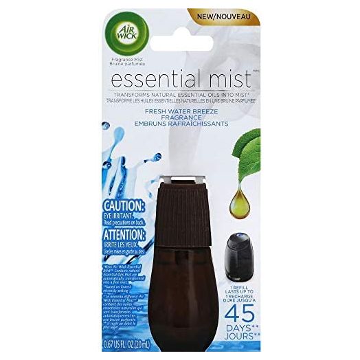 Air Wick Essential Oils Diffuser Mist Refill, Fresh Water Breeze, 1ct, Air Freshener