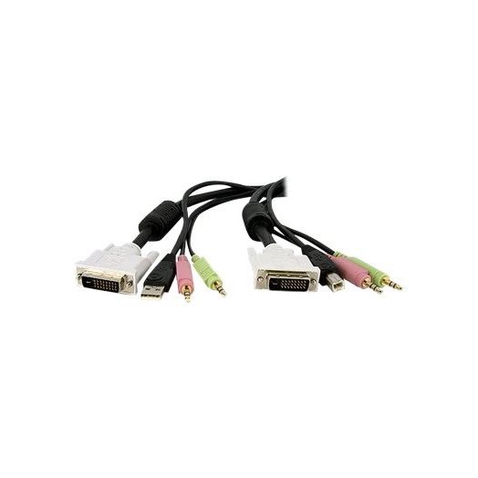 StarTech DVID4N1USB10 StarTech.com 10ft 4-in-1 USB Dual Link DVI-D KVM Switch Cable w/ Audio & Microphone - DVI-D (Dual-Link) Male Video
