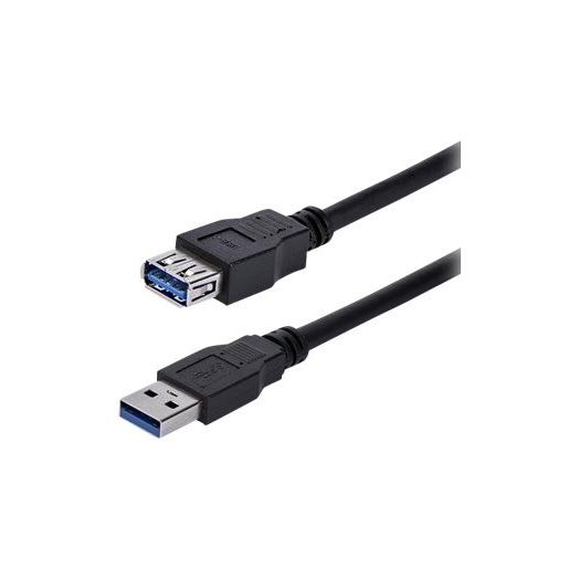StarTech USB3SEXT1MBK StarTech.com 1m Black SuperSpeed USB 3.0 Extension Cable A to A - M/F - USB - Extension Cable - 3.28 ft - 1 Pack - 1 x Type A Male USB - 1 x Type A Female USB - Shielding - Black
