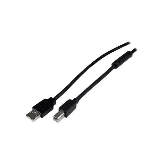 StarTech USB2HAB65AC StarTech.com 20m / 65 ft Active USB 2.0 A to B Cable - M/M - USB for Printer, Keyboard, Mouse, Modem - 65.62 ft - 1 Pack - 1 x Type A Male USB - 1 x Type B Male USB - Shielding -