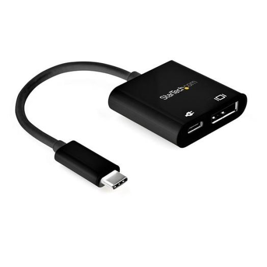 StarTech.com CDP2DP14UCPB USB-C to DisplayPort Adapter with Power Delivery, 8K 30Hz - Black