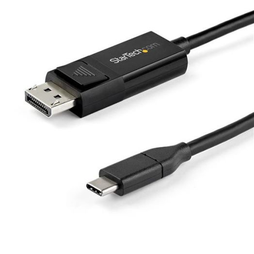 StarTech.com CDP2DP142MBD 6.6ft. (2 m)?USB-C to DisplayPort 1.4 Cable, Bi-Directional - Black