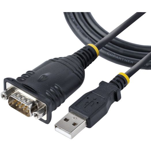 StarTech.com 3ft (1m) USB to Serial Cable, DB9 Male RS232 to USB Converter, USB to Serial Adapter, COM Port Adapter with Prolific IC, 1 (Quantity)