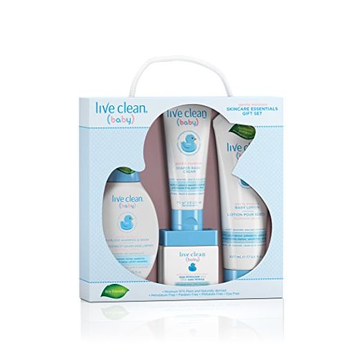 Live Clean Baby Gentle Moisture Skincare Essentials Gift Set, 4-Piece
