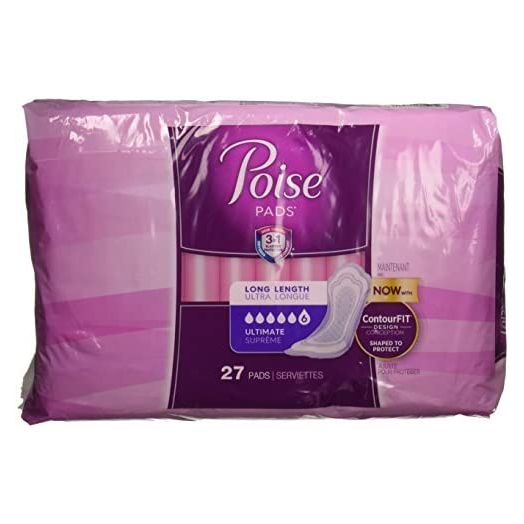 Poise Ultimate Long Pads,27 Count (Pack of 1)