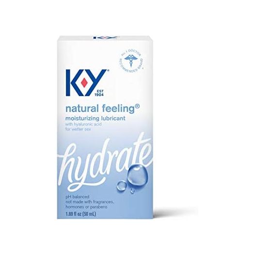 K-Y Natural Feeling with Hyaluronic Acid, Moisturizing Water Based Formula Free from Fragrances, 1.69 Fl Oz