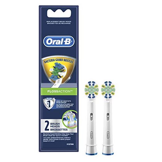 Oral-B Floss Action Electric Toothbrush Replacement Brush Heads Refill, 2 Count