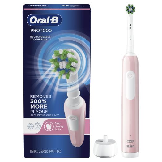 Oral-B Pro 1000 Rechargeable Electric Toothbrush, Pink