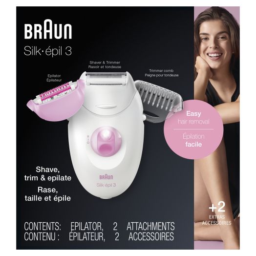 Braun Silk-epil 3 3-270, White/Pink