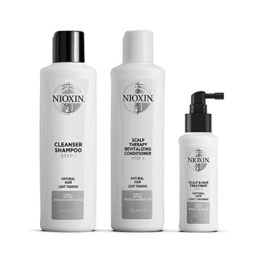 Nioxin System Kit 1, Natural Hair with Light Thinning, Trial Size (1 Month Supply)