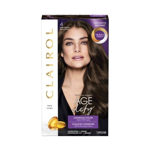 Clairol Age Defy Expert Collection Permanent Hair Color, Dark Brown, 4