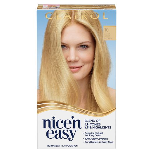 Clairol Nice'n Easy Permanent Hair Color Creme, 10 Extra Light Blonde, 1 Application
