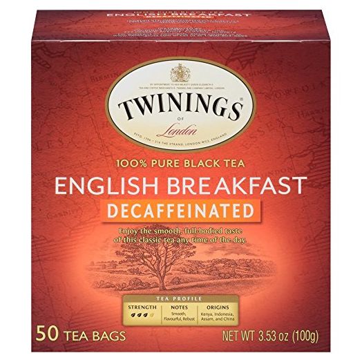 Twinings of London Decaffeinated English Breakfast Herbal Tea Bags, 50 Count (Pack of 1)