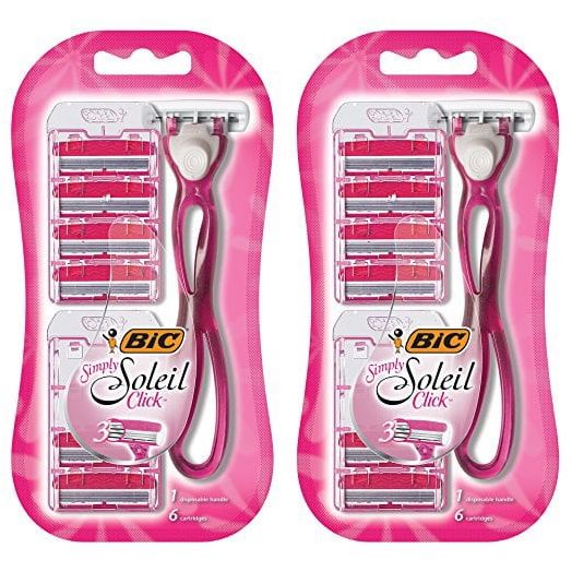 BIC Simply Soleil Click 3 Womens Disposable Razor, 2 Handles, 12 Cartridges