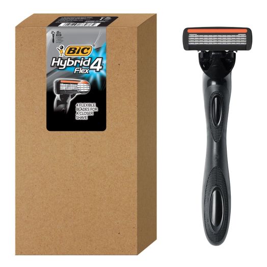 BIC Flex 4 Hybrid Men's Disposable Razor, 2 Handles, 8 Cartridges