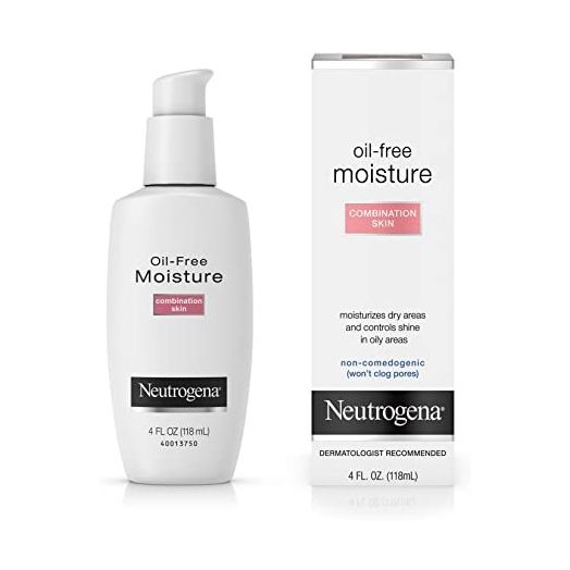 Neutrogena Oil Free Moisture Glycerin Face Moisturizer & Neck Cream for Combination Skin, Lightweight, Oil Absorbing Facial Moisturizer Lotion for a Soft Natural Matte, 4 fl. oz | Neutrogena