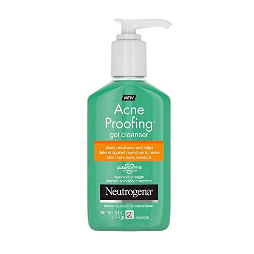Neutrogena Acne Proofing Daily Facial Gel Cleanser with Salicylic Acid Acne Medicine, Oil-Free Acne-Fighting Face Wash, 6 oz
