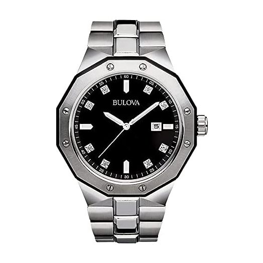 Bulova Classic Quartz Mens Watch, Stainless Steel Diamond , Two-Tone (Model: 98D103)