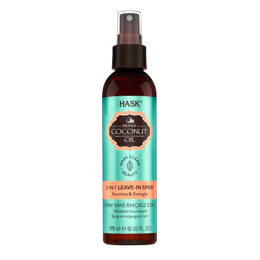 Hask Monoi Coconut oil Moisturizing nourishing Sulfate-Free 5-in-1 Leave-In Hair Spray, 6 fl oz